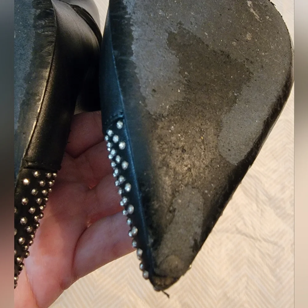 Saint Laurent Paris Palladio Black With Studs Leather Ankle Boots